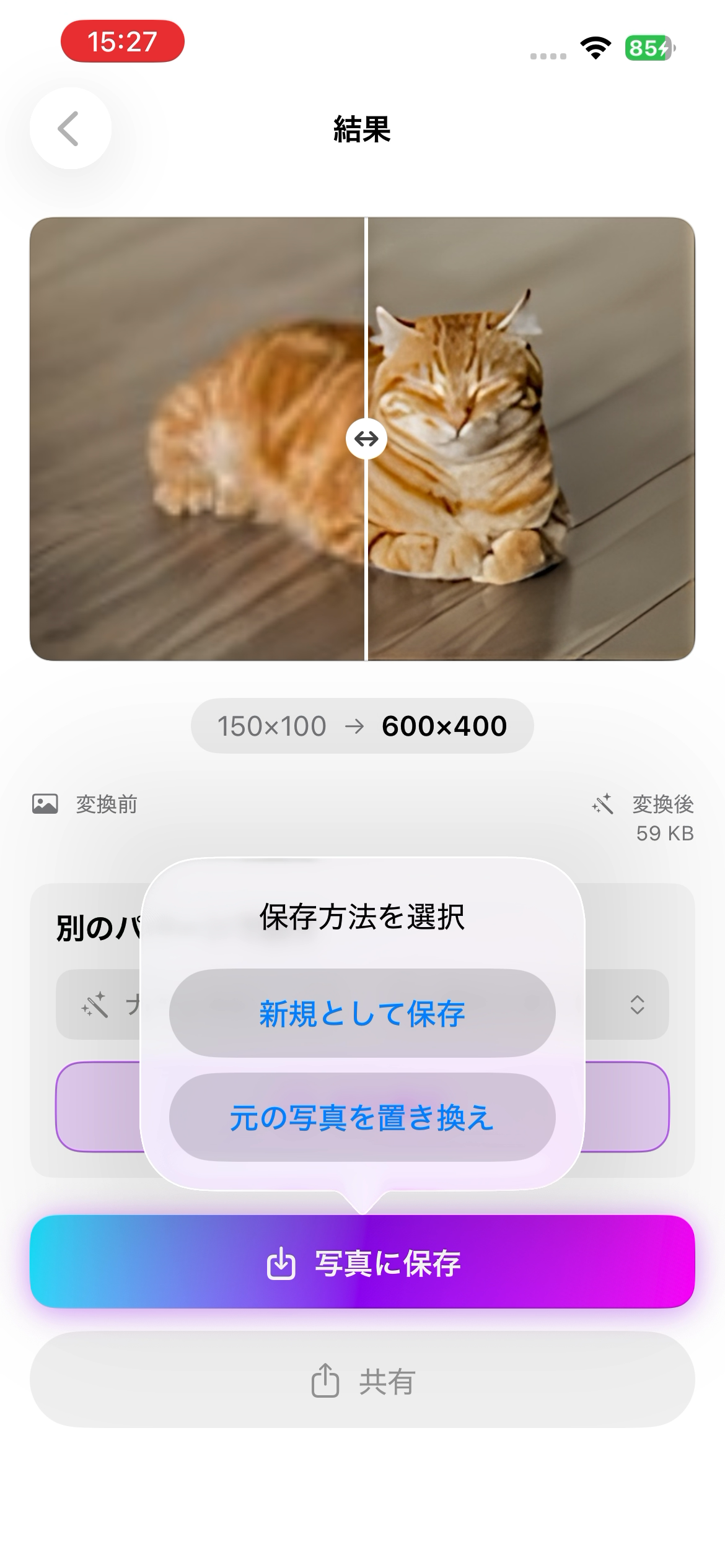 保存方法を選択