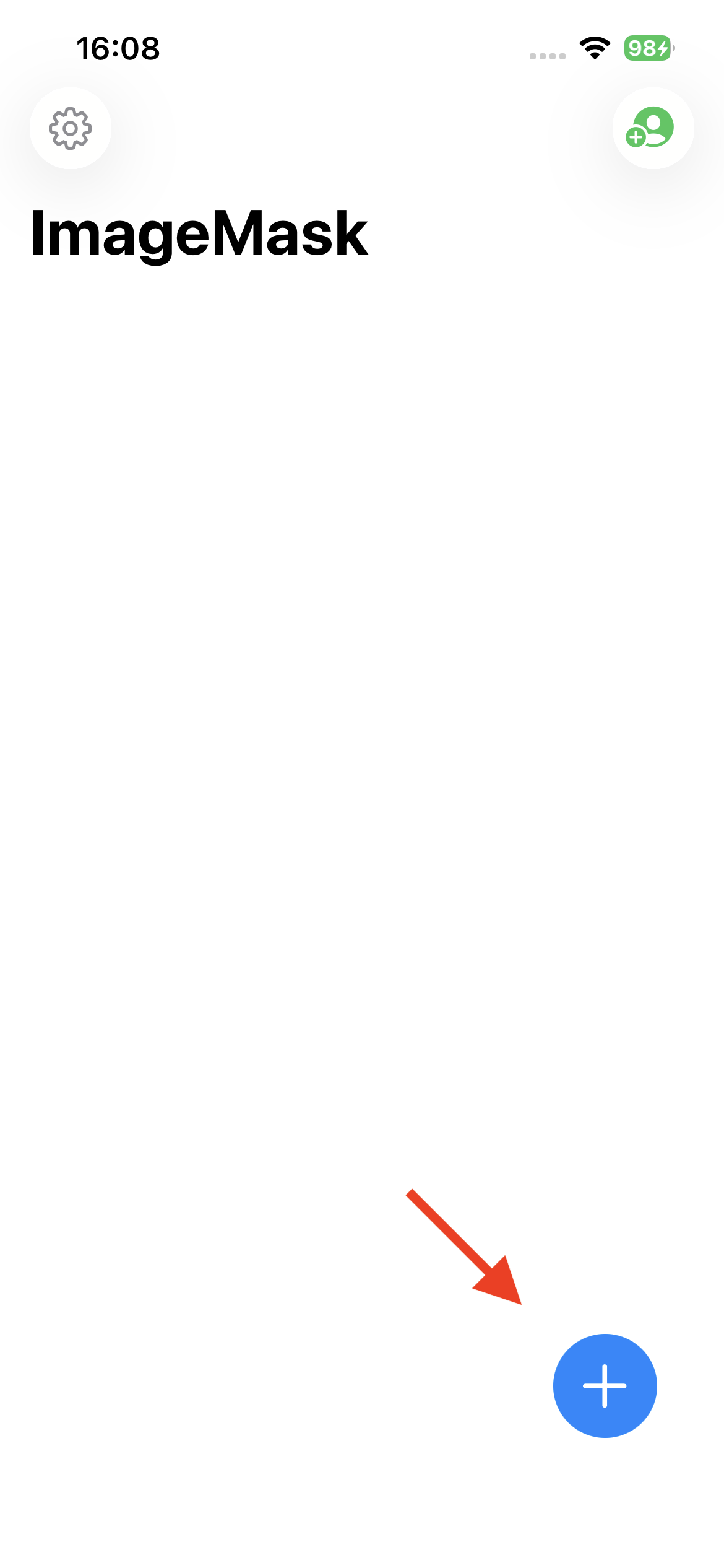 プラスボタンをタップ